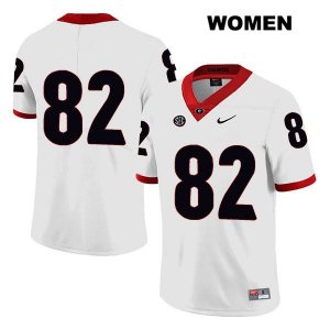 Women's Georgia Bulldogs NCAA #82 Kolby Wyatt Nike Stitched White Legend Authentic No Name College Football Jersey KUX2154QM